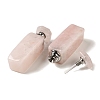 Natural Rose Quartz Dropper Perfume Bottle with Stainless Steel Color Tone 304 Stainless Steel Findings DJEW-H010-01P-02-2