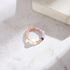 Natural Pink Opal & Lilac Jade Beaded Finger Rings RJEW-G331-01G-5
