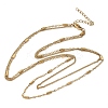 304 Stainless Steel Cable Chain Double Layered Necklaces for Women NJEW-U050-02E-G-4