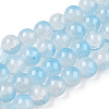 Crackle Baking Paint Imitation Jade Glass Beads Strands DGLA-YW0001-17E-1