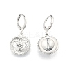 Brass Lion Dangle Leverback Earrings for Women EJEW-N012-103P-1