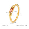 304 Stainless Steel with Cubic Zirconia Finger Rings FS-WG2ED2E-04-1