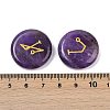 4Pcs 4 Styles Natural Amethyst Flat Round with Angels Symbol Display Decorations G-R007-01E-3