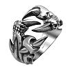 Punk Rock Style 316L Surgical Stainless Steel Hollow Claw Wide Band Rings for Men RJEW-BB06736-9-2