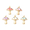 Autumn Theme Rack Plating Brass Micro Pave Colorful Cubic Zirconia Pendants KK-D073-06G-1