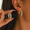 Hollow Brass Clear Cubic Zirconia Hoop Earrings OV8801-4