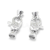 Anti-Tarnish Rhodium Plated 925 Sterling Silver Lobster Claw Clasps STER-L055-062P-1
