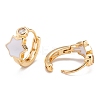 Brass Micro Pave Clear Cubic Zirconia Huggie Hoop Earrings EJEW-P187-B11-4