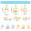 48Pcs 6 Style 304 Stainless Steel Charms STAS-UN0054-81-3