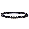 4mm Round Natural Obsidian Beads Bracelet for Men KG3069-18-1