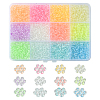 3432Pcs 12 Colors 8/0 Glow in the Dark Luminous Transparent Glass Round Seed Beads LUMI-CJ0001-01-1