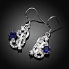 Unique Design Heart with Vine Brass Cubic Zirconia Dangle Earrings EJEW-BB03614-01A-2