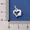 925 Sterling Silver Heart with Flower Charms X-STER-K180-10S-3