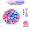 80Pcs 4 Style Round Silicone Focal Beads SIL-SZ0001-22I-2