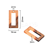 Transparent Resin & Walnut Wood Pendants RESI-CJ0001-77-2