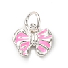 925 Sterling Silver Pearl Pink Enamel Charms STER-C014-01A-S-1