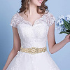 Brass Flower Bridal Belt with Glass Rhinestones for Wedding Dress AJEW-WH0455-006G-6