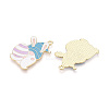 Alloy and Enamel Pendants ENAM-T021-21F-2