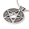 Alloy David Star Pendant Necklace with 201 Stainless Steel Box Chains LS-NJEW-E016-12AS-3