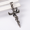 304 Stainless Steel Big Pendants with Rhinestone STAS-K027-M-2