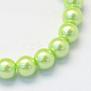 Baking Painted Pearlized Glass Pearl Round Bead Strands HY-Q003-4mm-07-2