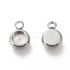 Non-Tarnish 304 Stainless Steel Pendant Cabochon Settings STAS-I162-01A-P-3