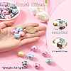 50Pcs AB Color Printed Opaque Acrylic Beads OACR-CJ0002-27-8