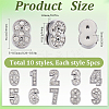 50POcs 10 Styles Alloy Rhinestone Slide Charms FIND-SC0009-79-2