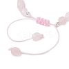 Natural Rose Quartz & Synthetic Synthetic Turquoise Beads Braided Bead Bracelets BJEW-JB13275-02-4