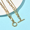 304 Stainless Steel Curb Chain & PaPerclip Chain 2-Strand OT Necklaces for Women NJEW-G193-02G-2