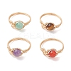 4Pcs 4 Styles Gemstone Finger Rings RJEW-TA00233-01-2