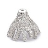 Brass Micro Pave Clear Cubic Zirconia Bead Caps ZIRC-P085-11P-1