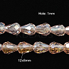 Electroplate Glass Beads Strands EGLA-D015-12x8mm-23-1