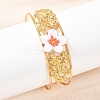 Flower 304 Stainless Steel Cuff Bangles for Women LS-BJEW-A049-02G-3