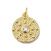 Rack Plating Brass Micro Pave Clear Cubic Zirconia Pendants KK-H431-21G-1