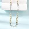 4MM Two Tone 304 Stainless Steel Textured Paperclip Chain Necklaces for Man and Women SA-CBAB767-09GP-2