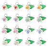 40Pcs 8 Styles Natural Mixed Gemstone Flower Charms PALLOY-TA00291-1