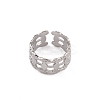 Non-Tarnish 304 Stainless Steel Horse Eye Open Cuff Ring for Women RJEW-G285-02P-2