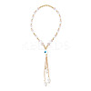 Glass & Pearl Beaded Car Hanging Decorations HJEW-DR00019-1