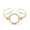 Brass Round Circle Open Cuff Bangle BJEW-F445-16G-1