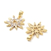 Rack Plating Brass Micro Pave Clear Cubic Zirconia Pendants KK-C063-04G-2