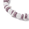 Round Natural White Jade Beads Stretch Bracelets BJEW-JB11818-02-3