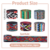 6Pcs 6 Colors Polyester Ribbons OCOR-FH0001-48B-2