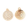 Brass Micro Pave Clear Cubic Zirconia Pendants KK-E071-16KCG-1