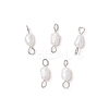 Natural Cultured Freshwater Pearl Potato Links Connector Charms PALLOY-JF04173-01-1