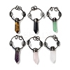Natural Mixed Stone Faceted Pointed Bullet Big Pendants G-A221-02-1