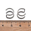 304 Stainless Steel 2 Line Hoop Clip on Nose Rings AJEW-A062-07P-5