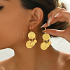 Vintage Brass Coin Tassel Hoop Earrings BH8763-2