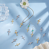 16Pcs 4 Styles Rack Plating Brass & Cubic Zirconia Pendants KK-HS0001-13-5
