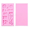 2Pcs Sewing Theme Silicone Chocolate Molds for DIY Baking Making ST-CJ0007-56-1
